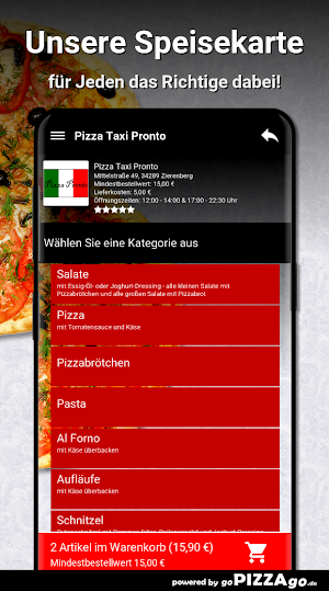 Pizza Taxi Pronto Zierenberg Screenshot 3