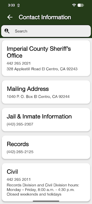 Imperial County Sheriff, CA Screenshot 1