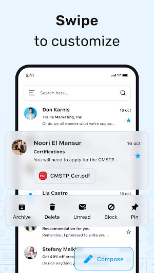 Email Launcher : Smart Mail Screenshot 1