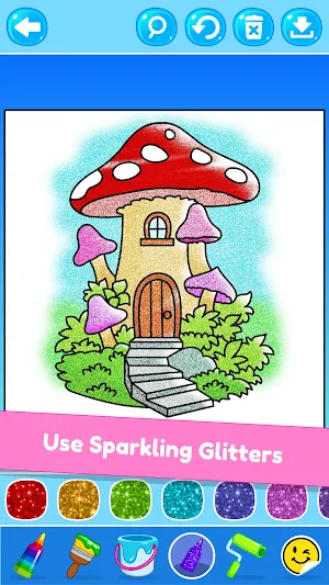 Kids Glitter House Coloring Screenshot 0