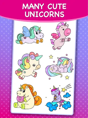 Unicorns Coloring By Numbers Screenshot 2