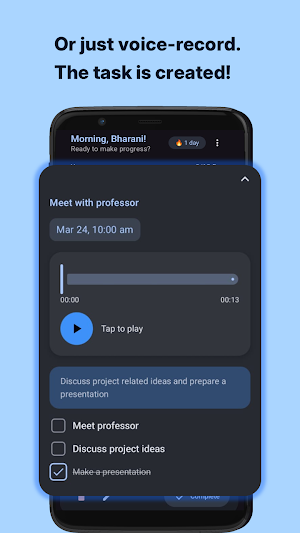WhimAway: Think → Tasks Screenshot 1