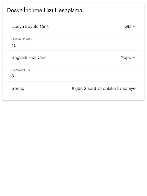 Dosya İndirme Hızı Hesaplama Screenshot 1