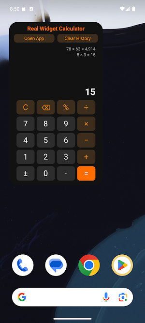 Real Widget Calculator Screenshot 1