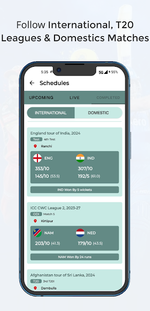 Live Cricket Score Screenshot 1