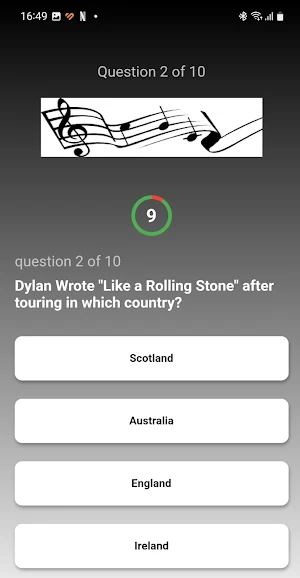 Bob Dylan Trivia Quiz Screenshot 3