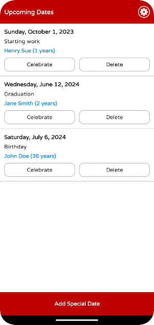 Special Dates Screenshot 0