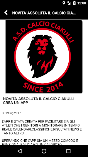 ASD CALCIO CIAKULLI MILAN ACADEMY Screenshot 2