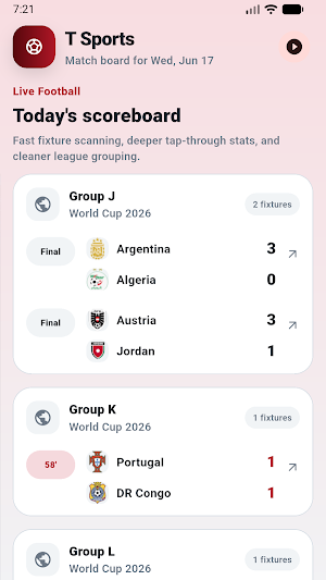T Sports - Live Scores Screenshot 0