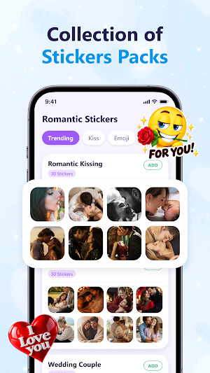 Romantic Stickers - WAStickers Screenshot 1