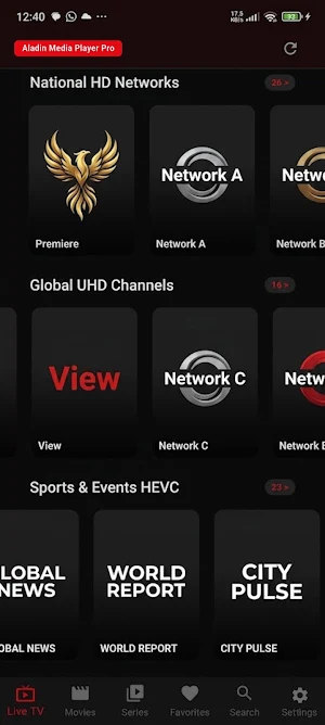 aladin IPTV Player Pro TV Screenshot 1
