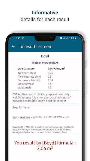 Simple BSA Calculator Screenshot 2
