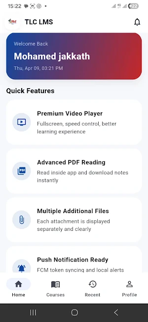 TLC LMS – Learning App Screenshot 2