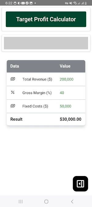 Target Profit Calculator Screenshot 1