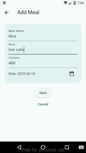 Meal Tracker Screenshot 1