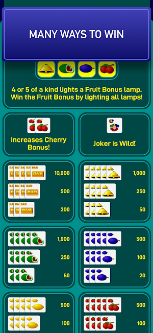 Ultimate Fruit Video Poker Screenshot 3