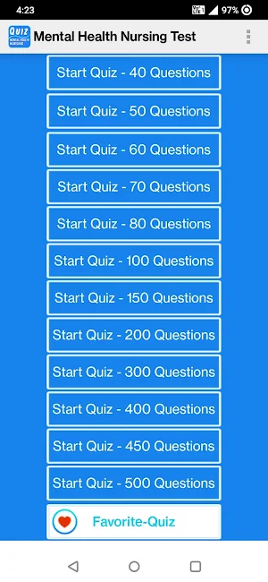 Mental Health Nursing Test Screenshot 0