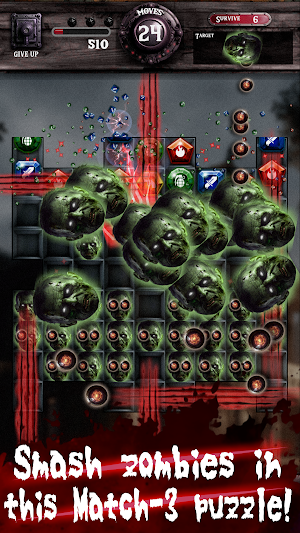 Beauty Zombie: Match 3 Horror Screenshot 2