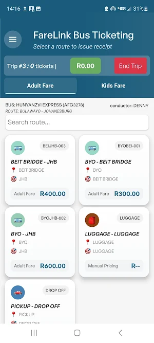 Farelink Bus Ticketing System Screenshot 1