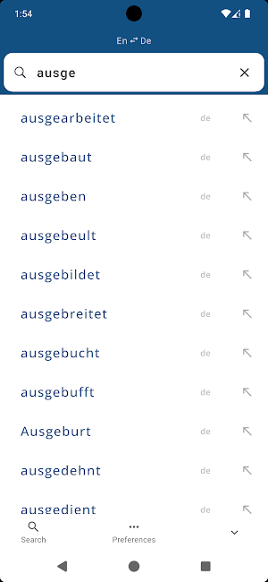 German English Dictionary Screenshot 1