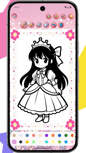 Kawai Princess Coloring Book Screenshot 3
