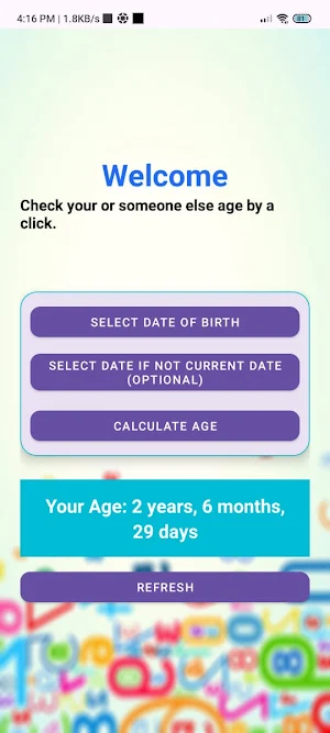 DWAgeCal Screenshot 2