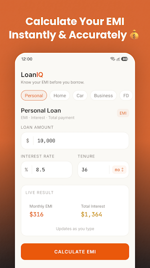 LoanIQ: EMI & Loan Calculator Screenshot 0