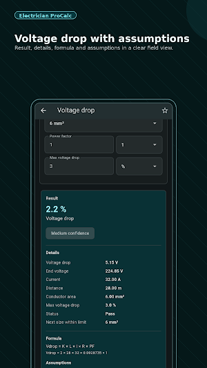 Electrician ProCalc Screenshot 1