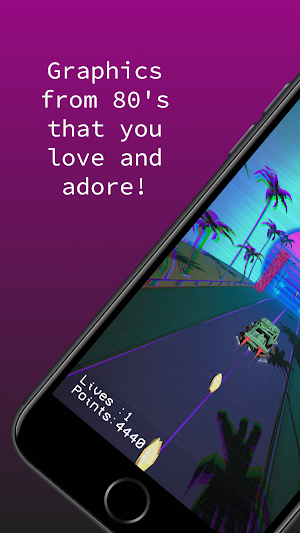 VaporDash - Synthwave Retro Outrun Endless Runner Screenshot 0