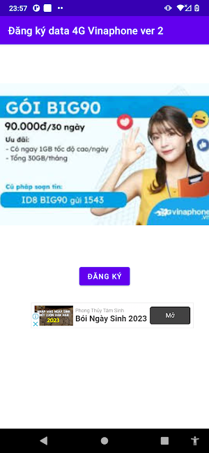 Đăng ký 4G Vinaphone 2023 Screenshot 0