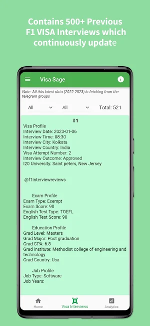 Visa Sage Screenshot 1