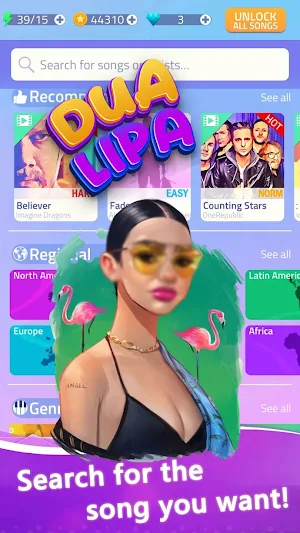 Dua Lipa Piano Tiles Screenshot 0