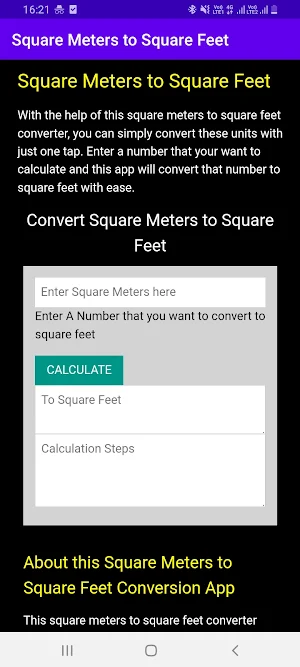 Square Meters to Square Feet Screenshot 0