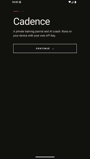 Cadence — AI Training Journal Screenshot 0