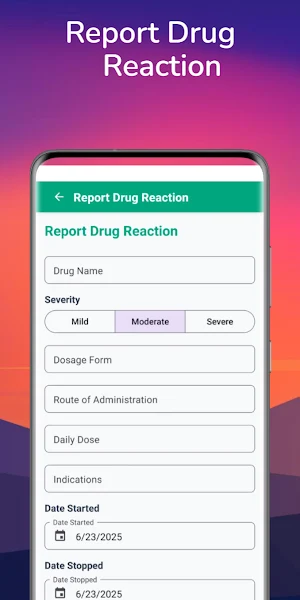 Adverse Drug Reaction Report Screenshot 3