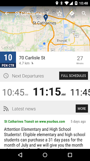 St Catharines Transit Bus - MonTransit Screenshot 1