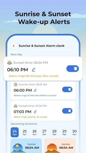 Sunrise Sunset Alarm Clock Screenshot 1