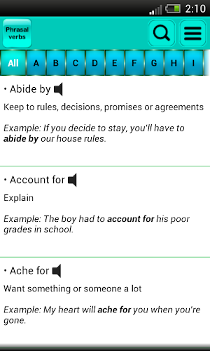 Phrasal verbs Screenshot 0
