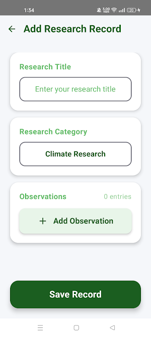 Environmental Research Records Screenshot 1