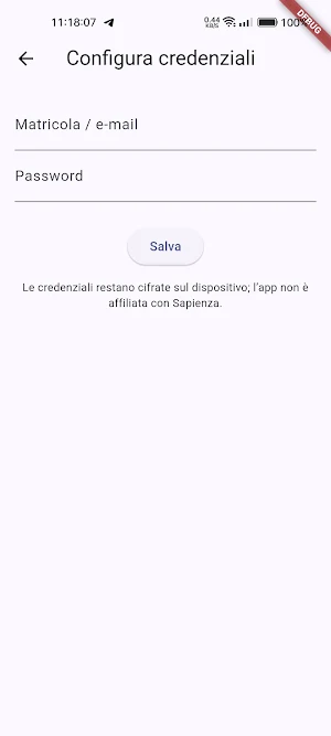 Sapienza Wi-Fi Auto Login Screenshot 1