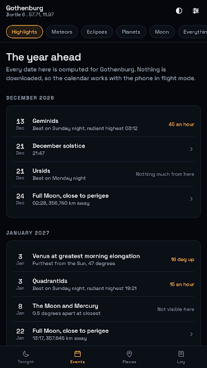 Umbra: Sky Almanac & Alerts Screenshot 3