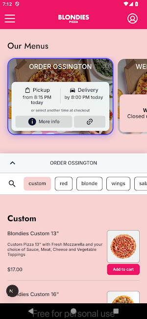 BLONDIES PIZZA Screenshot 0