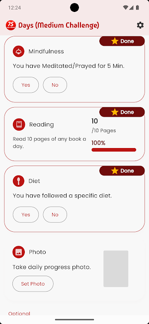 75 Days Medium Challenge Screenshot 1