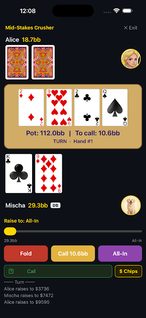 Alice and Friends Learn Poker Screenshot 1