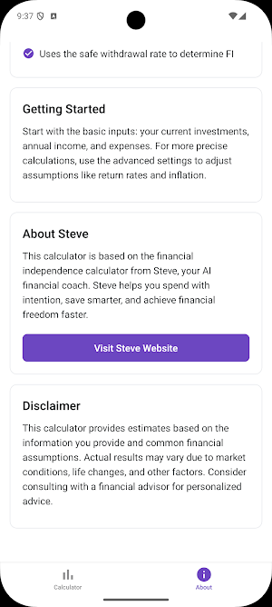 Steve Retirement Calculator Screenshot 3