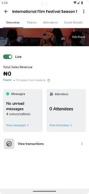 TicketCloud Organiser Screenshot 2