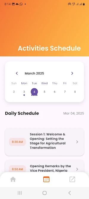 IITA Events Screenshot 2