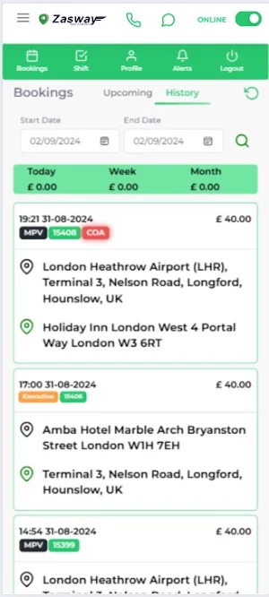 UKCb Driver App Screenshot 2