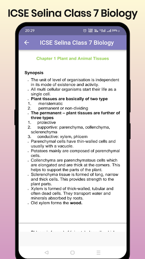 ICSE Selina Class 7 Biology Screenshot 1