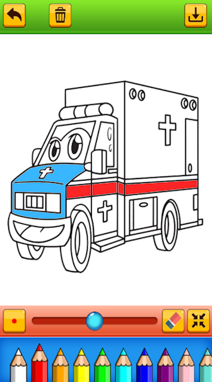 Coloring Ambulance Cars Screenshot 1